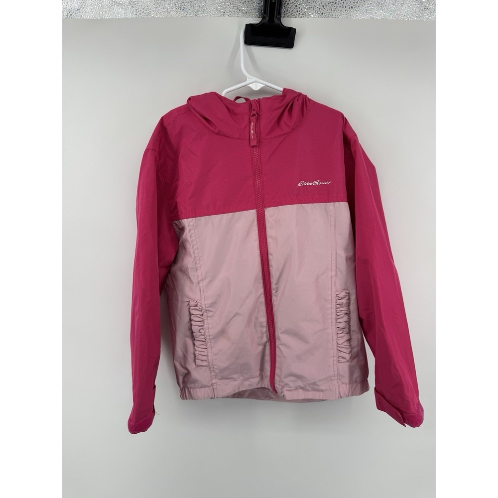 Eddie‎ Bauer Girls Hooded Jacket Shell, Pink, Size Small 7/8